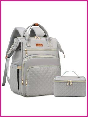 15.6" Laptop Backpack with Removable Insulated Lunch Bag Water Resistant